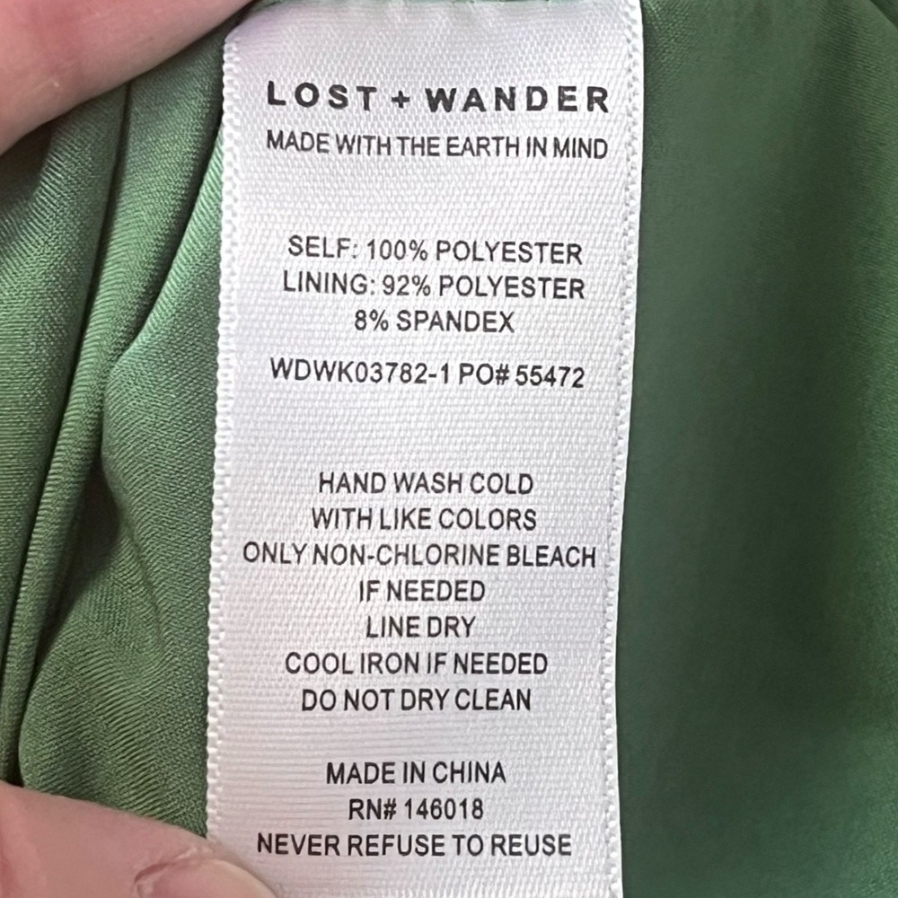 NWT Lost + Wander Wild Poppies Babydoll Mini Dress Green Floral Size Small - Picture 10 of 10